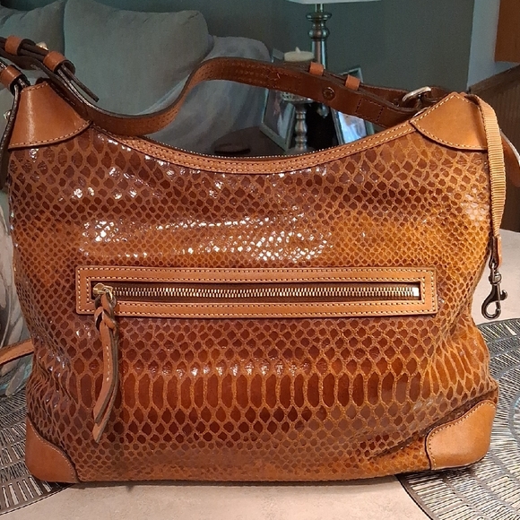 Dooney & Bourke Brown Leather Shoulder Bag - Picture 4 of 7